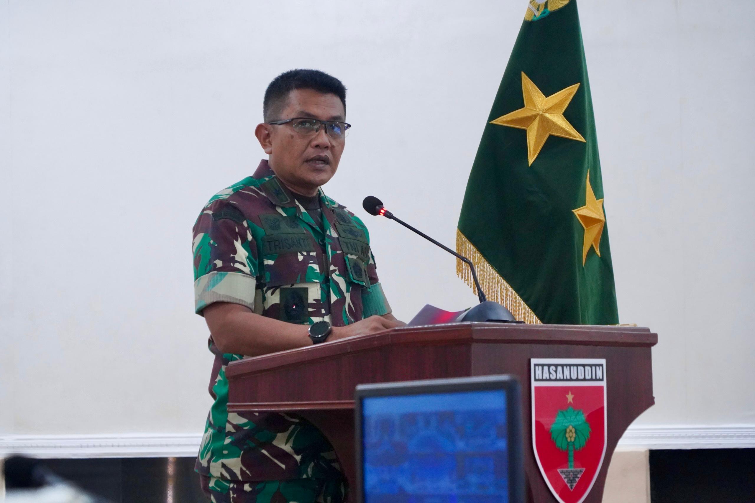 Kapoksahli Pangdam XIV/Hsn Pimpin Rapat Evaluasi Progjagar Kodam XIV/Hsn Semester II TA. 2024
