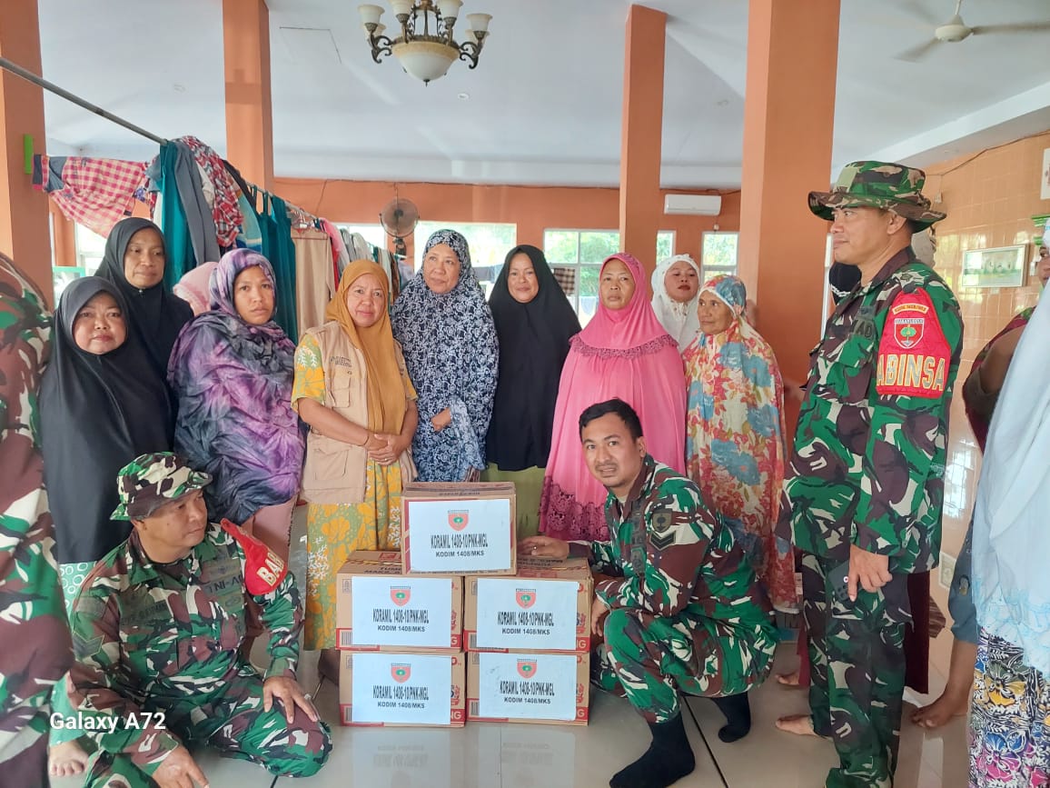 Kodim 1408/Makassar Salurkan Bantuan dan Layanan Kesehatan bagi Warga Terdampak Banjir di Makassar