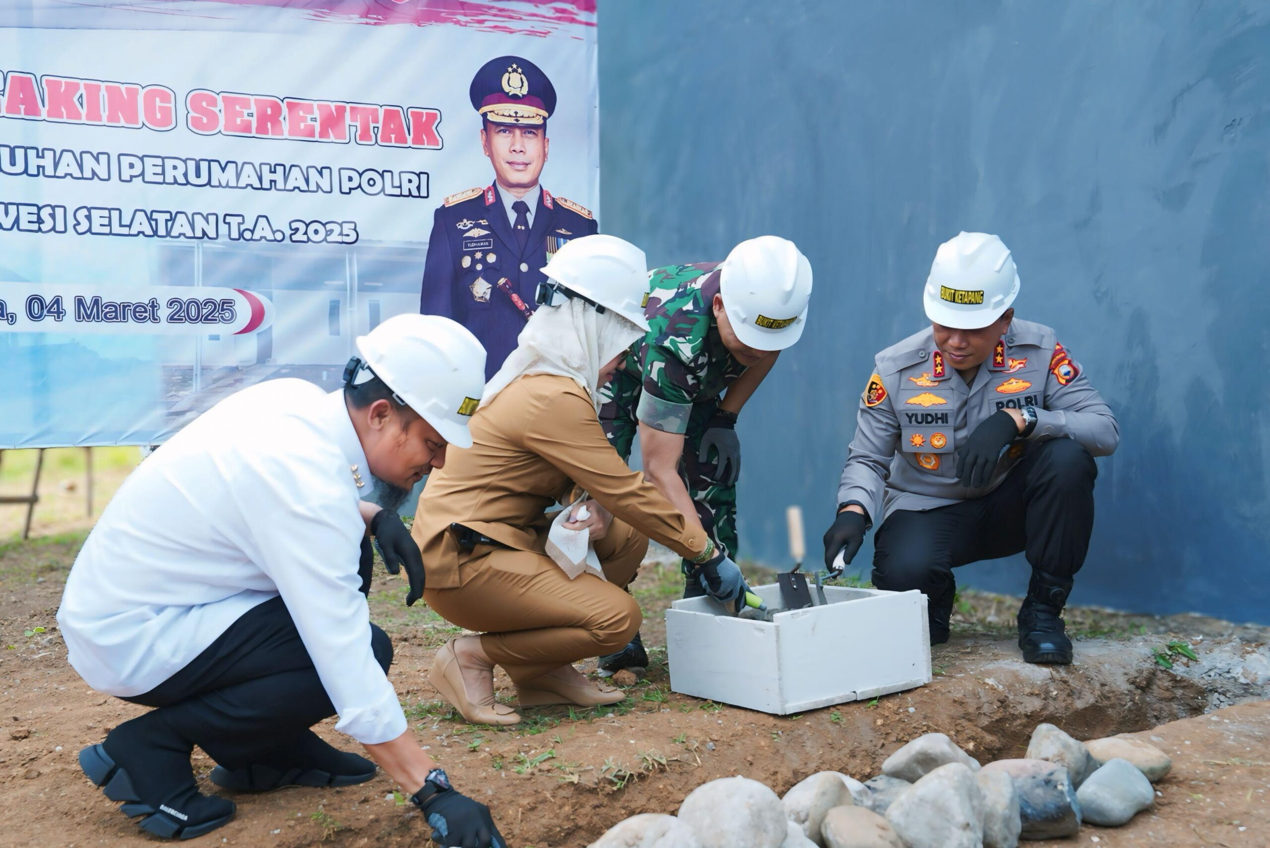 Kasdam XIV/Hsn Ikuti Ground Breaking Serentak Pembangunan Perumahan Subsidi Polri oleh Kapolri