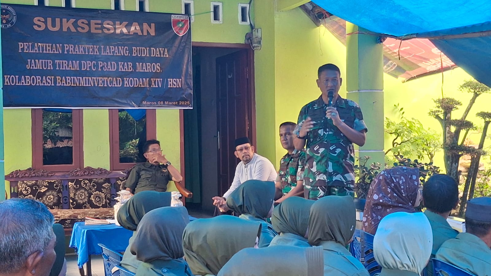 Babinminvetcad Kodam XIV/Hasanuddin Gelar Pelatihan Praktik Budi Daya Jamur Tiram untuk Persatuan Putra-Putri Angkatan Darat