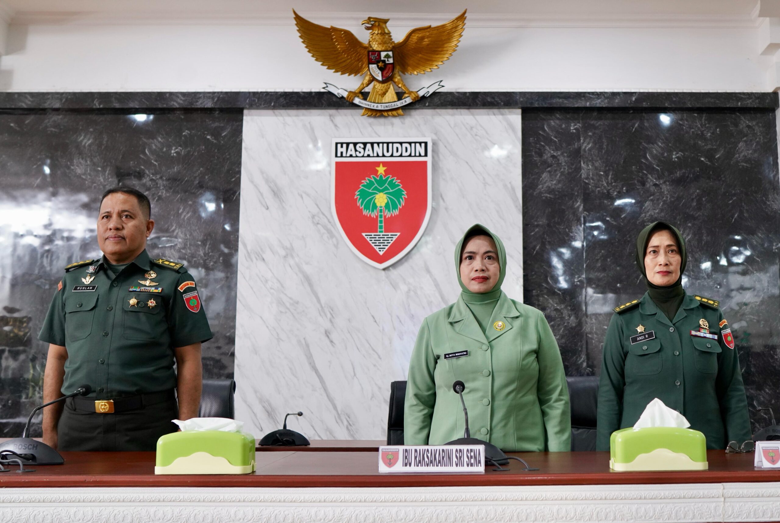 Ibu Raksakarini Sri Sena Kodam XIV/Hasanuddin Hadiri Apel Wanita TNI 2025 Secara Virtual