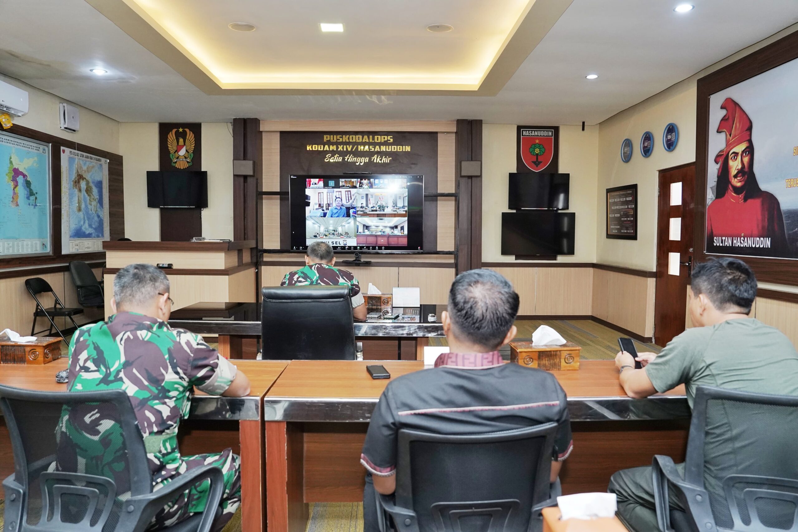 Pangdam XIV/Hsn Ikuti Rapat Forkopimda Sulsel Secara Virtual