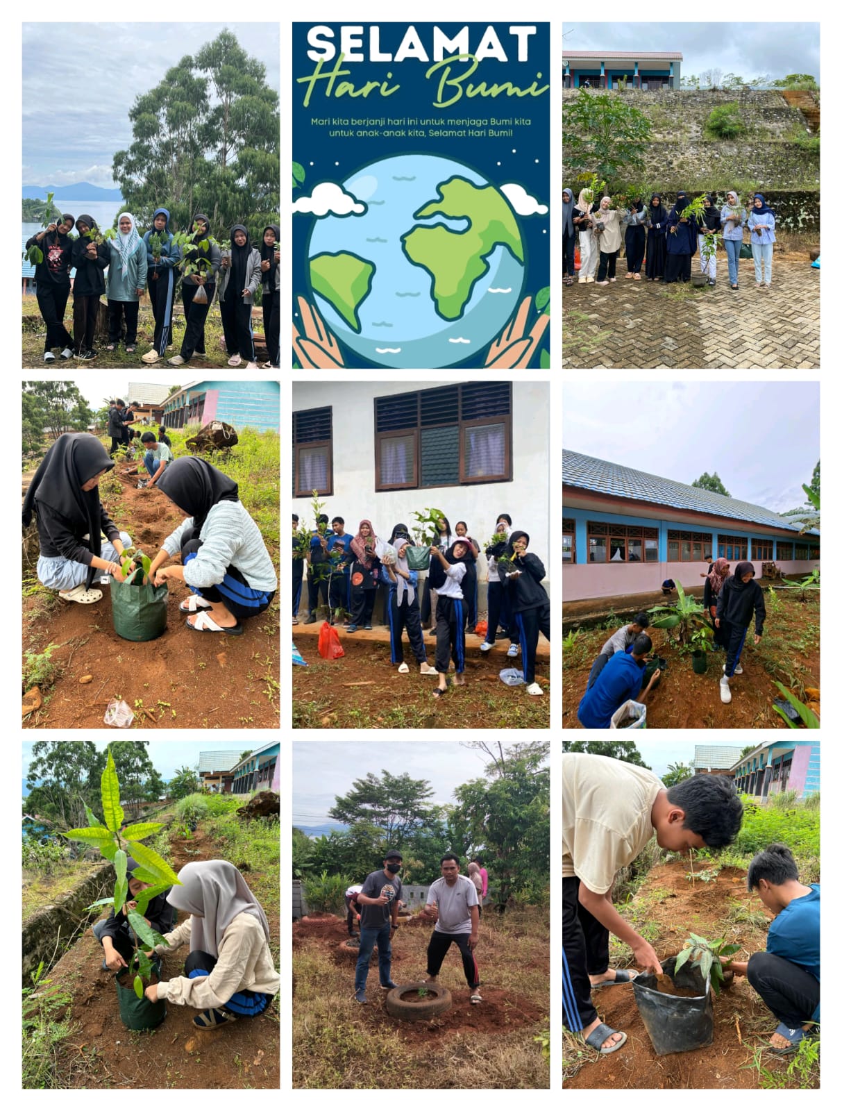 Penanaman Pohon Bersama dalam Rangka Memperingati Hari Bumi 2025 di SMAN 11 Luwu Timur