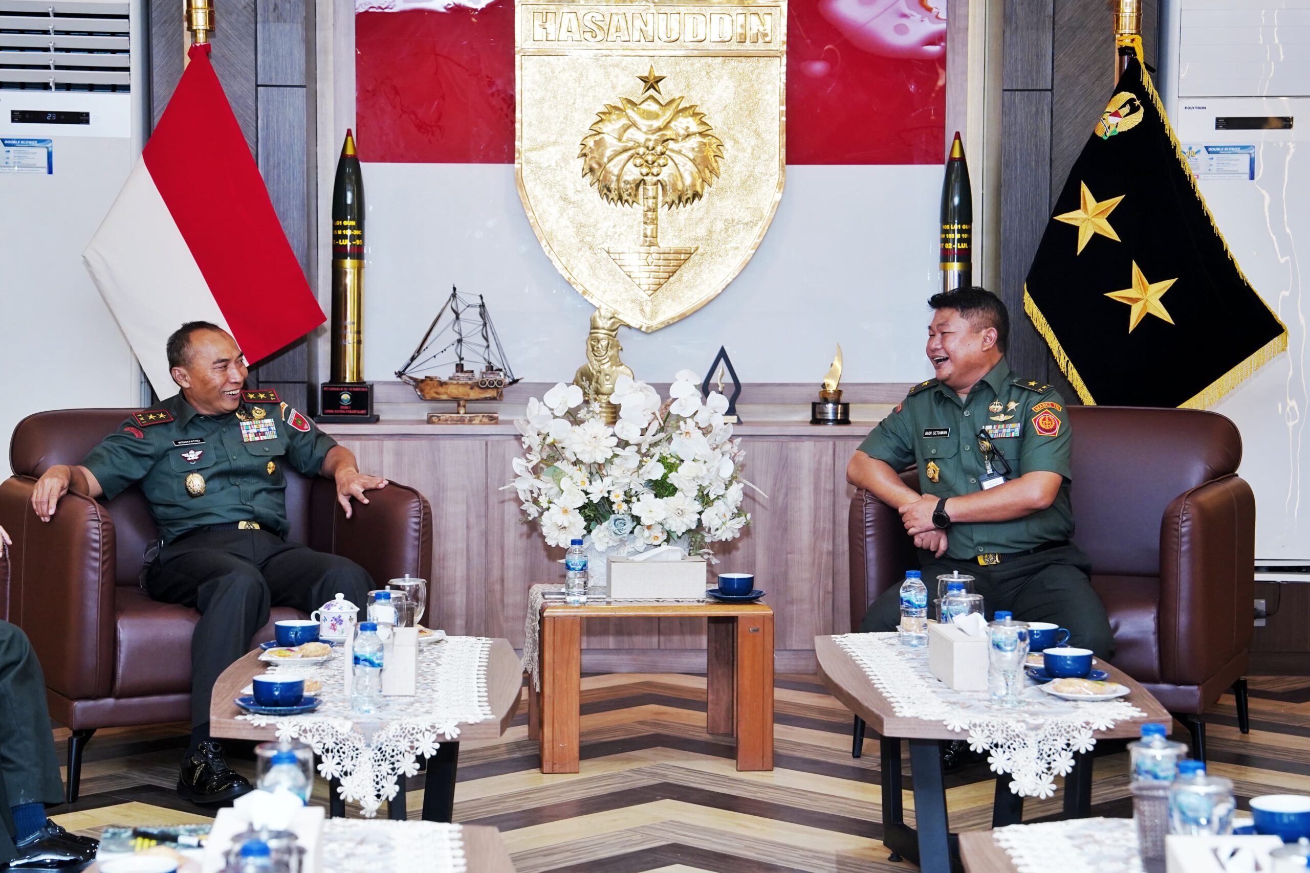 Pangdam XIV/Hsn Terima Kunjungan Silahturahmi dari Puslitbang Strahan Kemhan RI
