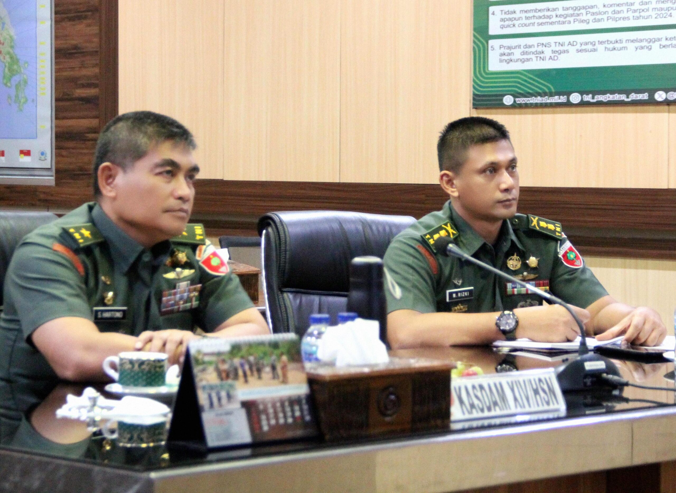 Kasdam XIV/Hsn Ikuti Pembukaan Penilaian Kinerja Pelaksanaan Aksi Konvergensi Percepatan Penurunan Stunting Prov. Sulsel Tahun 2025 Secara Virtual