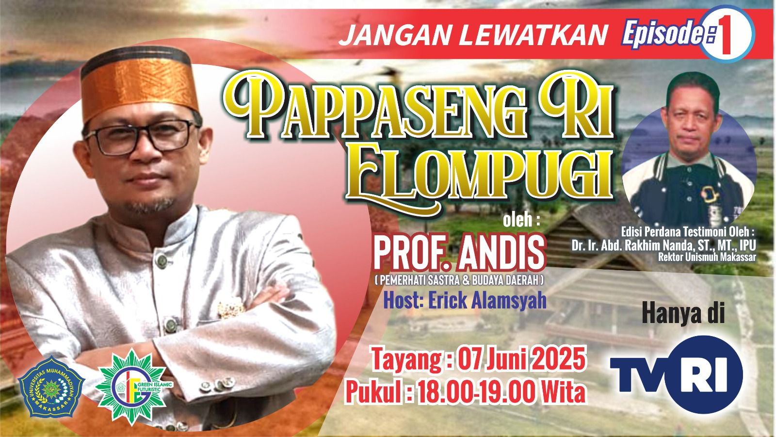 Sabtu Sore Ini, TVRI Sulsel Siarkan Program Perdana Pappaseng Ri Elompugi