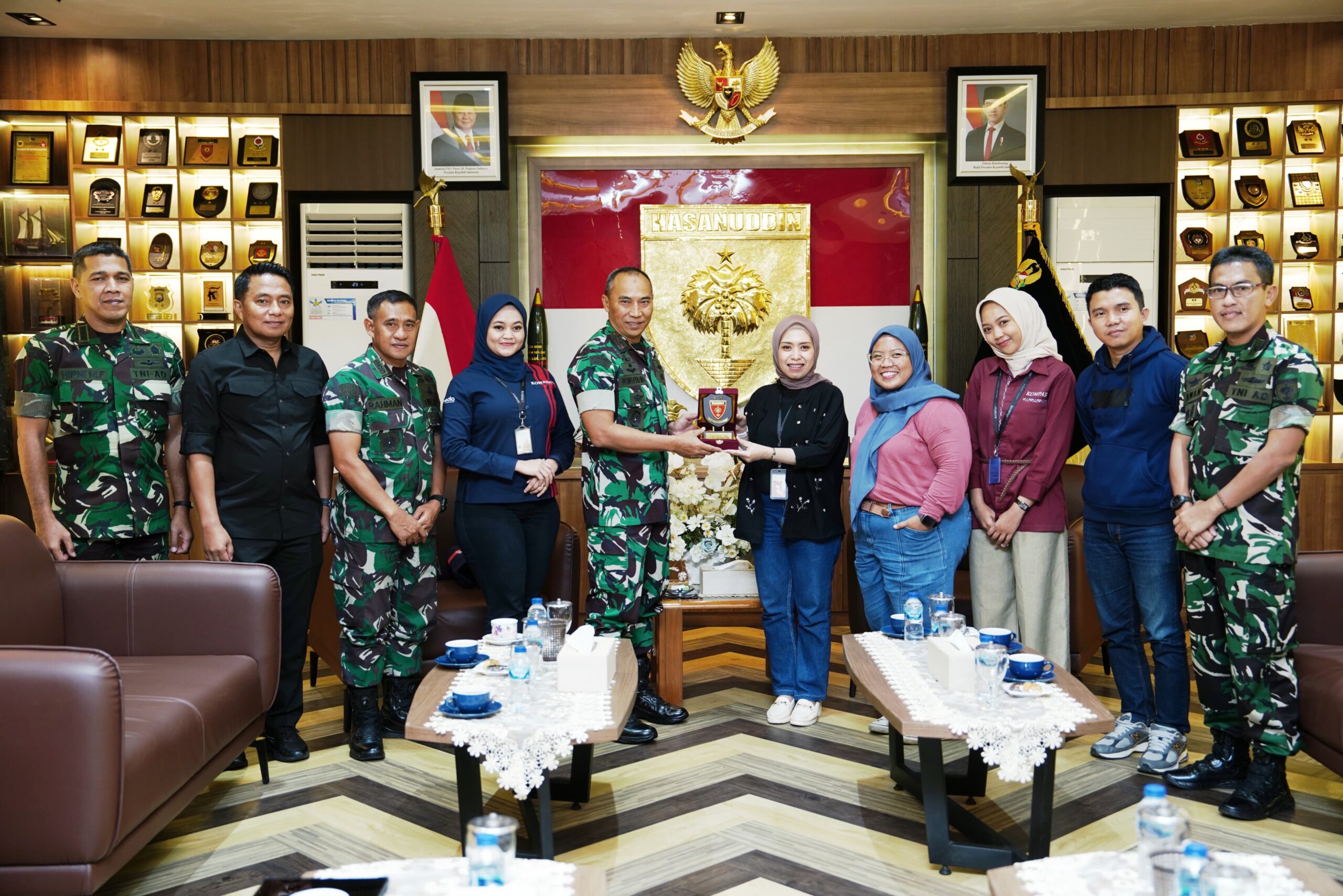 Jalin Silaturahmi, Pangdam XIV/Hasanuddin Sambut Rombongan Biro Kompas TV Makassar