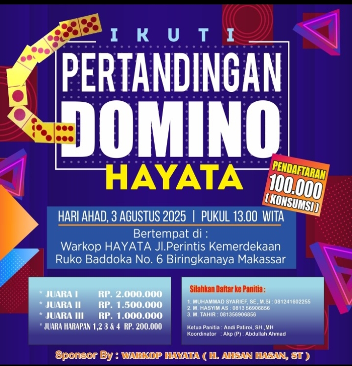 Komunitas Warkop HAYATA Gelar Turnamen Domino Sambut HUT RI ke-80