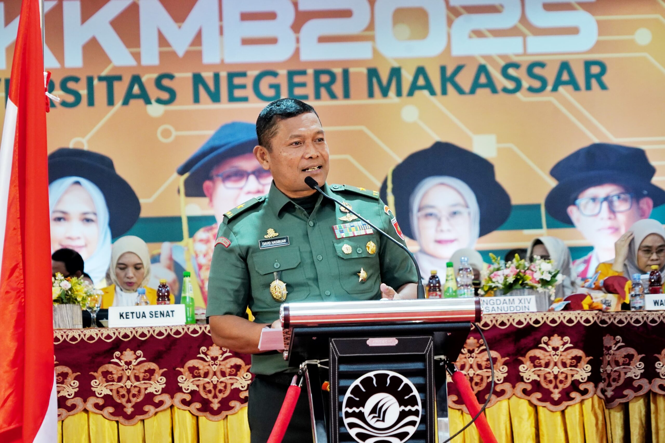 Kapoksahli Pangdam XIV/Hasanuddin Beri Kuliah Umum Wawasan Kebangsaan Kepada Mahasiswa Baru UNM