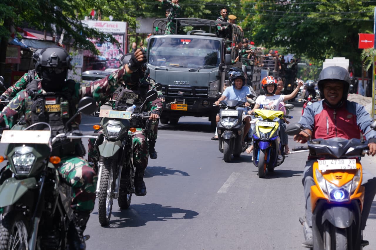 Jaga Kondusifitas Kota Makassar, Kodam XIV/Hasanuddin dan Ormas Gelar Patroli Bersama