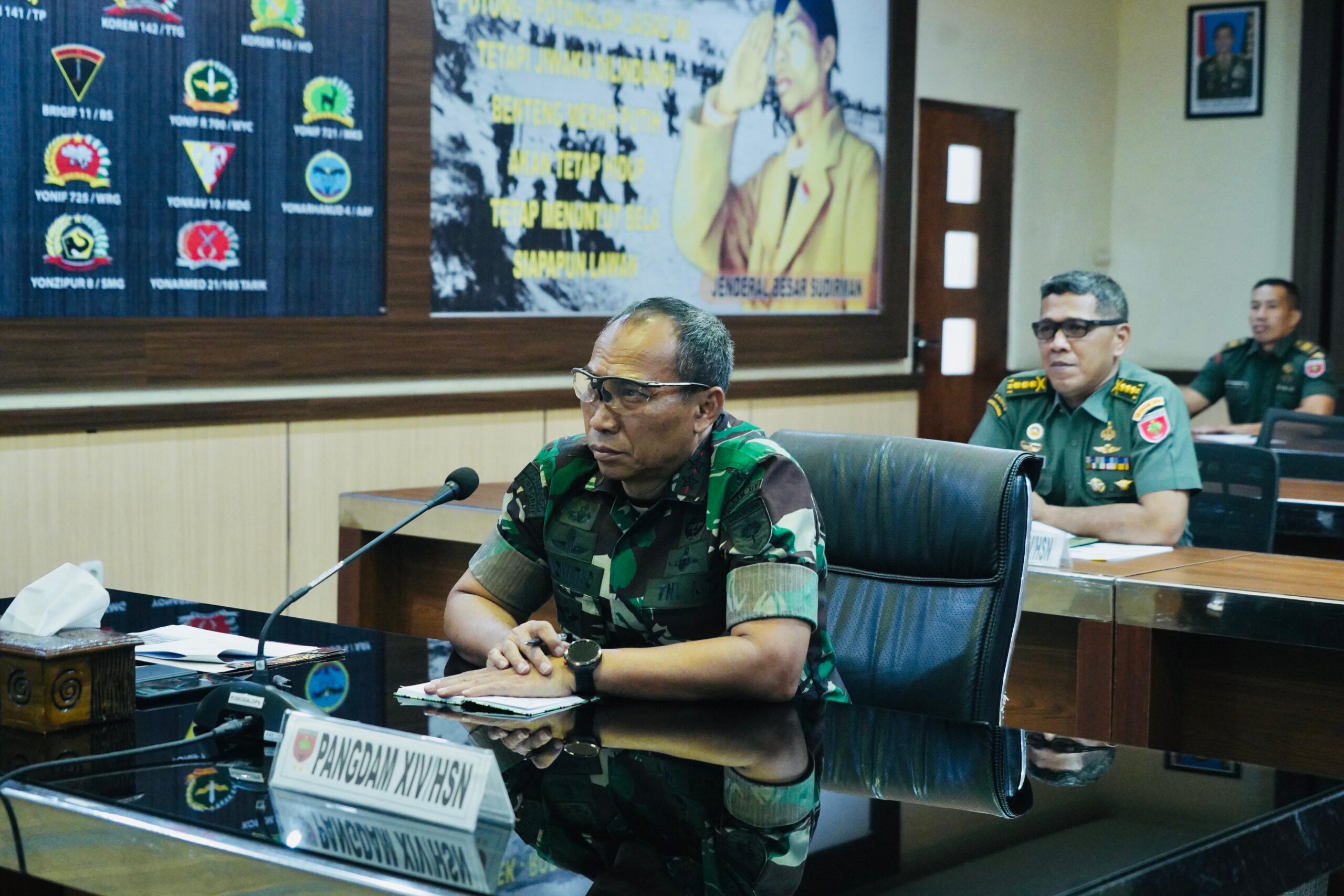 Pangdam XIV/Hasanuddin Ikuti Vicon Bersama Panglima TNI Bahas Rencana Latihan Korps Kadet Republik Indonesia