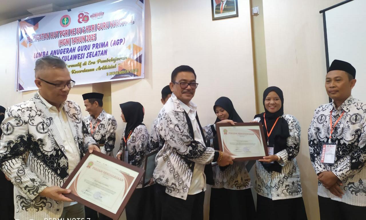 Guru-Guru Sulsel Unjuk Prestasi di Ajang Anugerah Guru Prima dan Ikrar Guru 2025