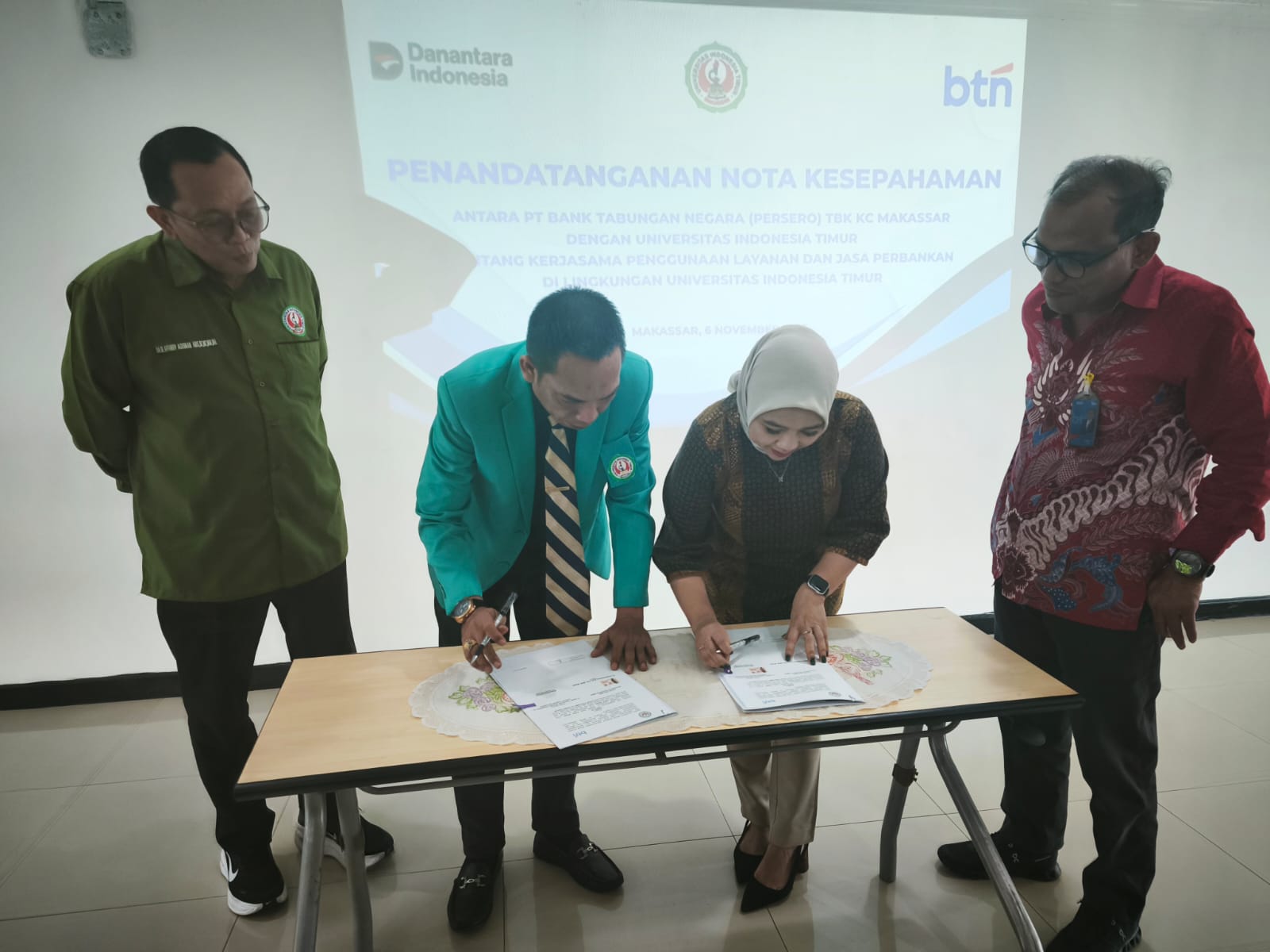 Penandatanganan Nota Kesepahaman Antara PT Bank Tabungan Negara (Persero) TBK KC Makassar dengan Universitas Indonesia Timur