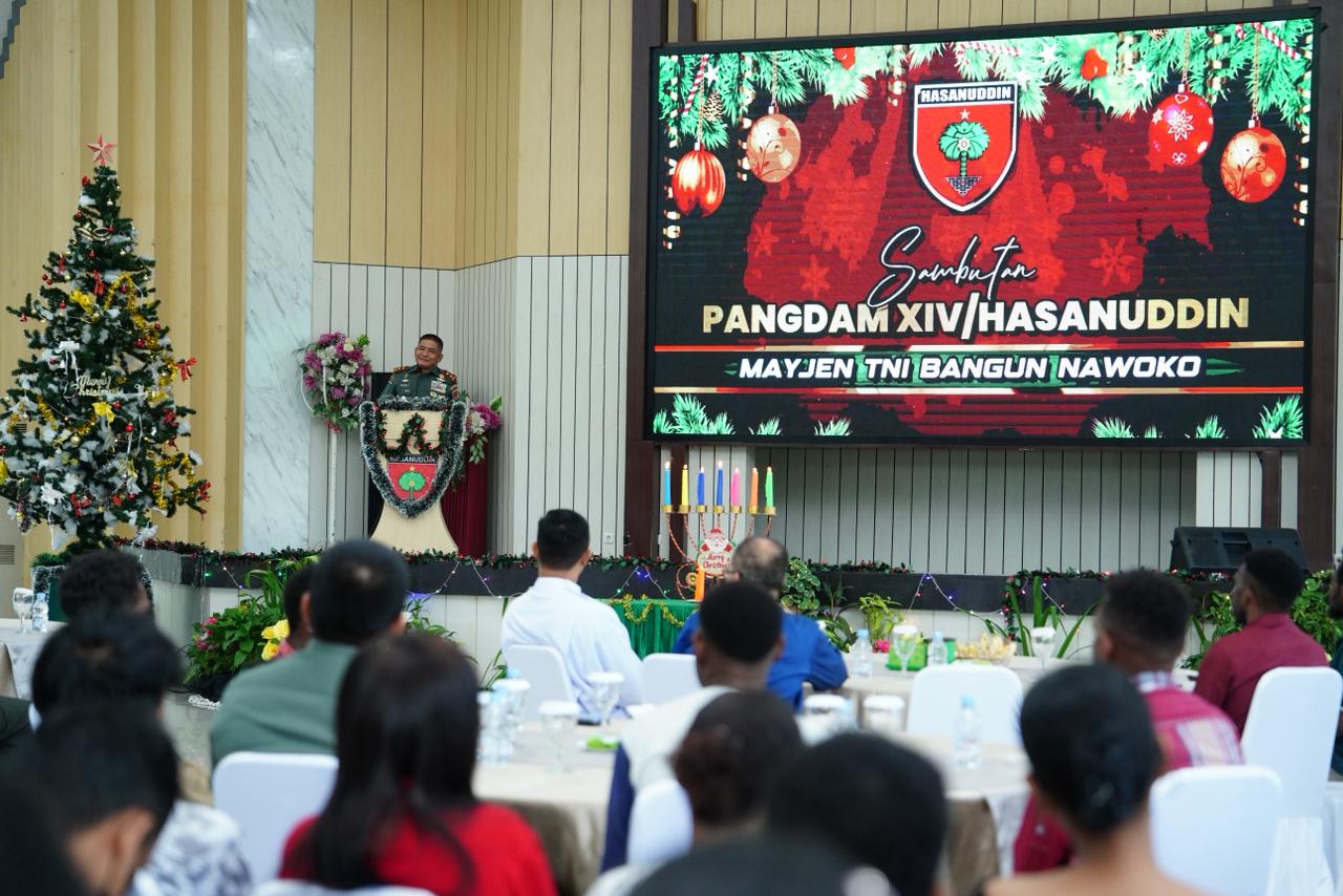 Pangdam XIV/Hsn Hadiri Perayaan Natal Bersama Mahasiswa, Kodam Jadi Rumah Penuh Kasih di Tanah Rantau