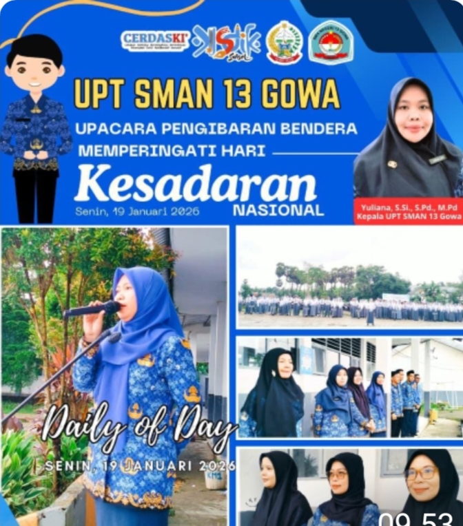 Wakasek Kurikulum SMAN 13 Gowa Pembina Upacara HKN, Ini Pesan yang Disampaikan!