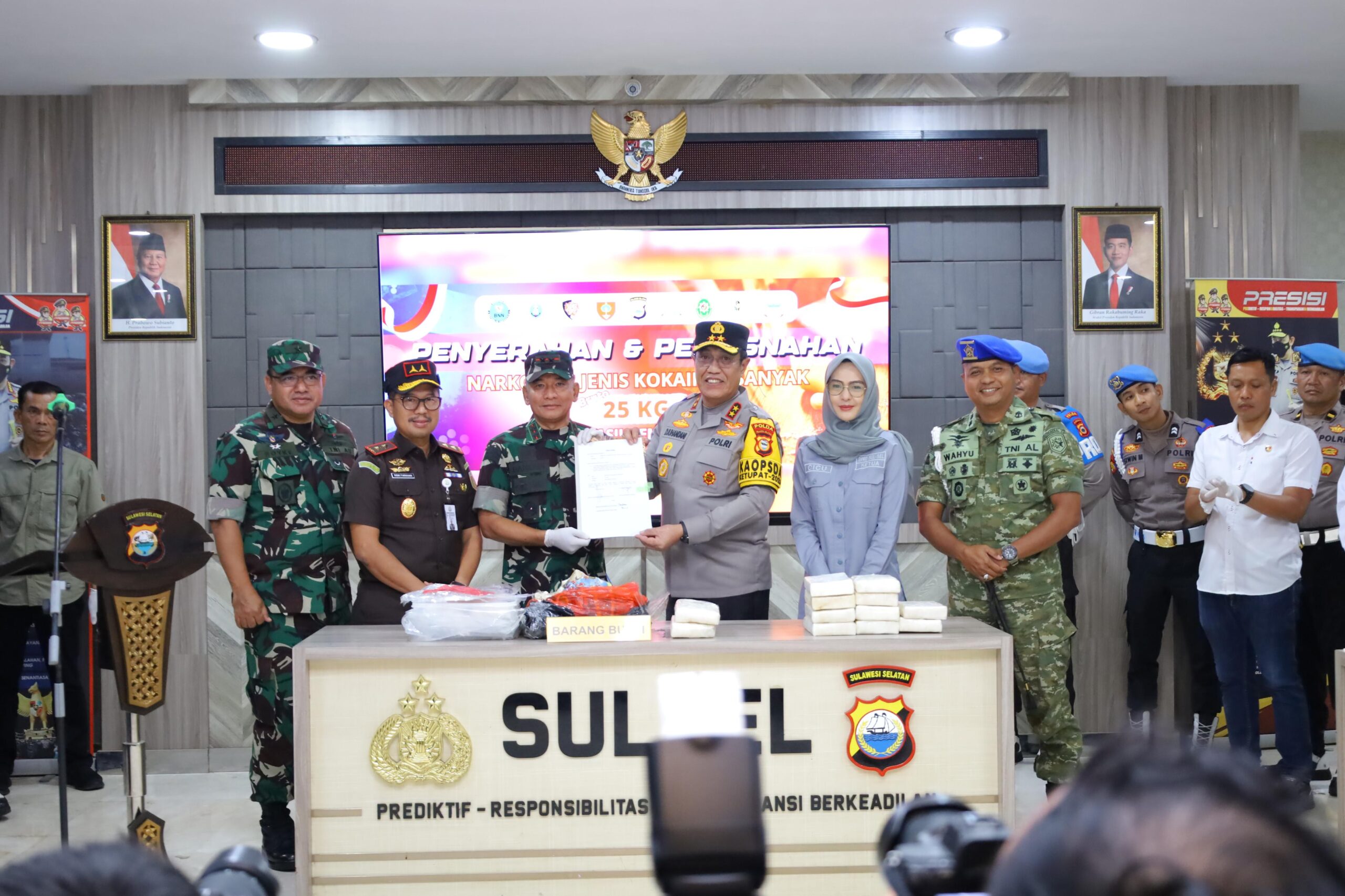 Polda Sulsel Musnahkan Barang Bukti Narkotika Jenis Kokain Bruto 25 Kg Hasil Temuan di Kepulauan Selayar
